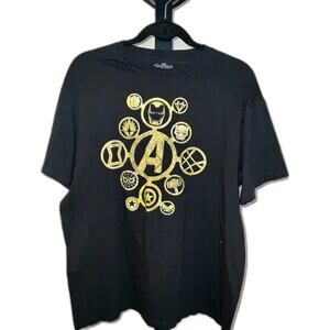 Avengers Shirt Adult Black Graphic Marvel Comics Short Sleeve Infinity Size XL